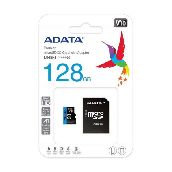 Card Micro SD A-DATA 128Go Class 10 + Adapt
